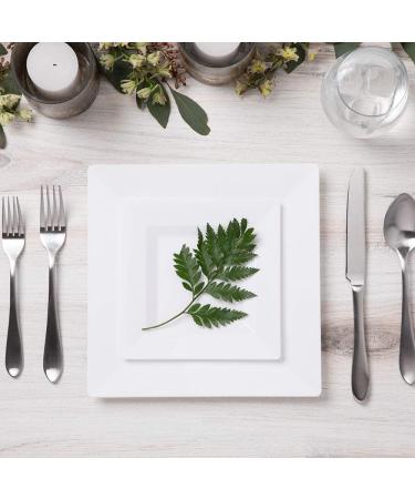60 Pack Disposable Square Plastic Plates - Heavy Duty Combo Set by Aya's Cutlery Kingdom - Buy Online on GoSupps.com