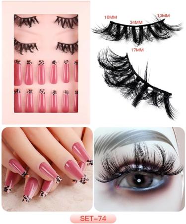 PLCPDM Eyelashes Natural Look False Eyelashes Press on s Reusable Fake s with Glues for Women SET69 - Buy Online on GoSupps.com