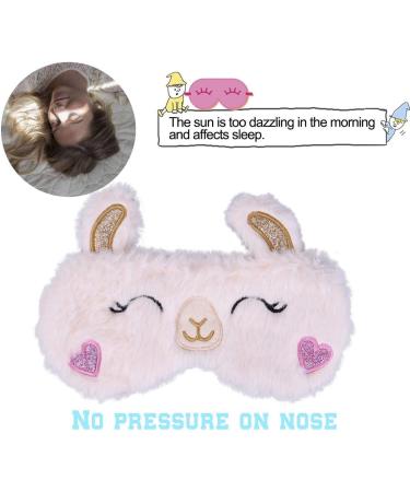 ULIFEMALL Cute Alpaca Sleeping Mask Soft Fluffy Plush Blindfold Funny Novelty Animal Sleep Mask Eye Cover Eyeshade for Kids Girls Boys Women Men Night Nap Travel Meditation - Buy Online on GoSupps.com