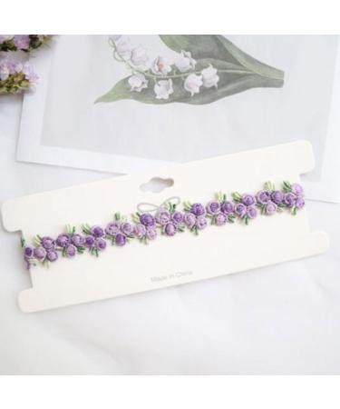 SOUTHJIELING Beautiful Embroidered Flower Necklace - Unique Lace Collar Accessory in Purple | International Shipping Available - Buy Online on GoSupps.com