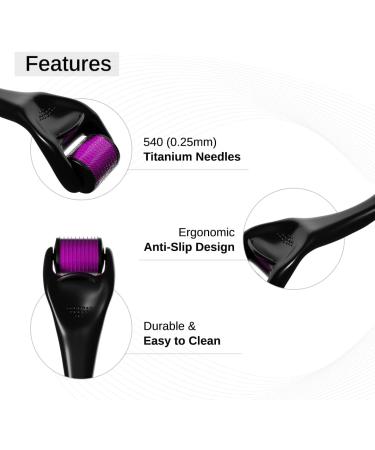 Bare Anatomy Derma Roller pour la pousse des cheveux | 0 25 mm avec 540 micro-aiguilles en titane | Stimule les follicules pileux et am liore la circulation du cuir chevelu - Buy Online on GoSupps.com