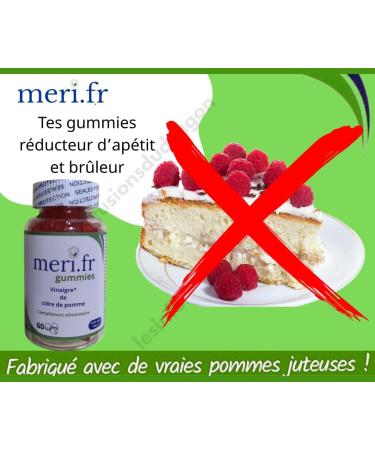  G n rique Meri.fr Apple Cider Vinegar Gummies Gummy Candies 60 Count - Buy Online on GoSupps.com