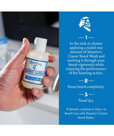 Maestro's Classic Beard Wash | Anti-Itch, Deep Cleaning, Hydrating Cleanser - Mark of a Man Blend - 4oz - Buy Online on GoSupps.com
