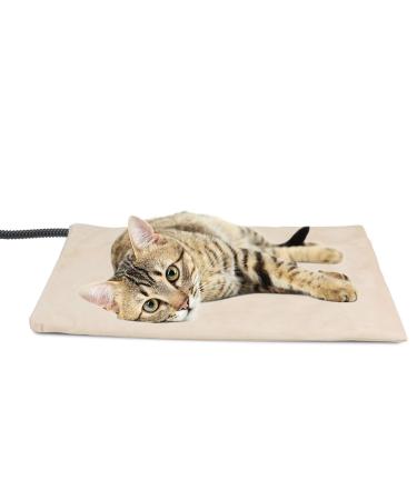 NICREW Pet Heating Pad for Dogs and Cats, Heated Pet Mat with Steel-Wrapped Cord and Soft Fleece Cover M: 17.7 x 15.7 in