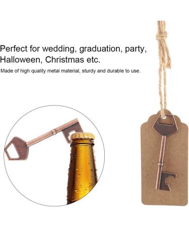 Nicoone Bottle Openers Key- Shaped Bottle Opener with Tag Card Twine for Wedding Guests Gift Party (50pcs+ Twine+ Card) - Buy Online on GoSupps.com