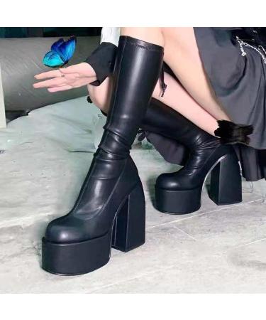 Women s Overknees Boots - Stylish & Comfortable High Heels Winter Slide Boots EU Size 38 Black - Buy Online on GoSupps.com