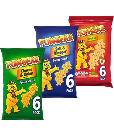 Pom Bear Cheese & Onion Original Salt & Vinegar Multipack Crisps | 03 Mixed Bags VIMIX - Buy Online on GoSupps.com