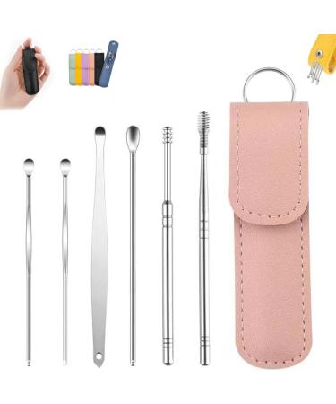Pleteffect Ear Pleteffect Ear Clean EarWax Cleaner Tool Set The Most Professional Ear Cleaning Master Ear Cleaner Earwax Removal Tools Earwax Removal Kit Stainless Steel (Pink)