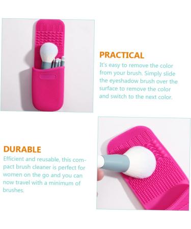 FRCOLOR 3pcs Makeup Brush Cleaner Set - Silicone Scrubber Mat & Brush Holder for Eye Shadow & Makeup Brushes - Perfect Tool for Easy Cleaning & Drying - Buy Online on GoSupps.com