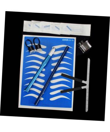 Mikinona Rings Coffee Three-point Pen Ruler Cup Eyebrow Pencil Microblading Blue Pigment Skin Dark - Buy Online on GoSupps.com