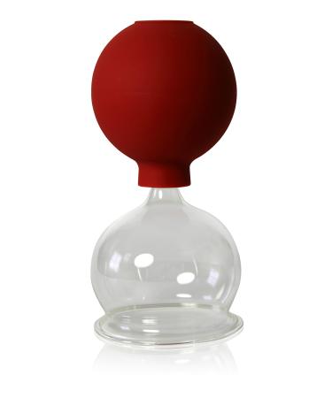 Cupping glass with suction ball 65mm for professional medical fireless cupping hand -blown hand -blown cupping glass cupping glasses Lauschaer glass The original
