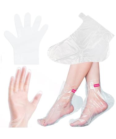 Paraffin Wax Liners for Feet and Hand, 200pcs Larger and Thicker Plastic Hand and Foot Bags, Plastic Paraffin Bath Mitt Glove and Sock Liners Paraffin Wax Mitts (paraffin gloves for hands and foot)