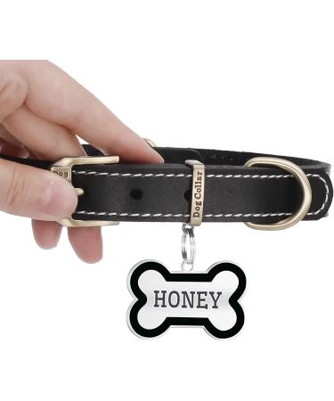 Personalized Bone Shaped Pet ID Tag for Dogs and Cats | Engraved Collar Pendant | Custom Engrave Name & Number | Cat & Dog Supplies | Gift for Pets |Black - Buy Online on GoSupps.com