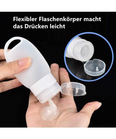 Voarge Silicone Refillable Travel Bottles - 60ml Multicolored Portable with Carabiners for Traveling & Outdoor Activities (3 Pack) - Buy Online on GoSupps.com