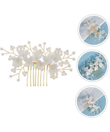 MERRYHAPY Bridal Comb Hair Gems for Women Floral Hair Accessories Bridal Hair Comb Pearl Wedding Hair Accessories Pearl Headpiece for Wedding Flower Hair Comb Bride Flower Pearl Manual - Buy Online on GoSupps.com
