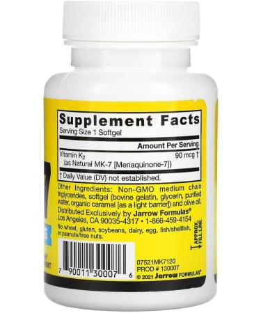 Jarrow Formulas MK-7 90 mcg - 240 Softgels for Strong Bones & Heart Health - Buy Online on GoSupps.com