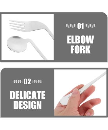 Doitool Adaptive Utensil Set Angled Spoon & Fork for Easy Self-Feeding | Stainless Steel Cutlery for Seniors & Patients (Right Hand) - Buy Online on GoSupps.com
