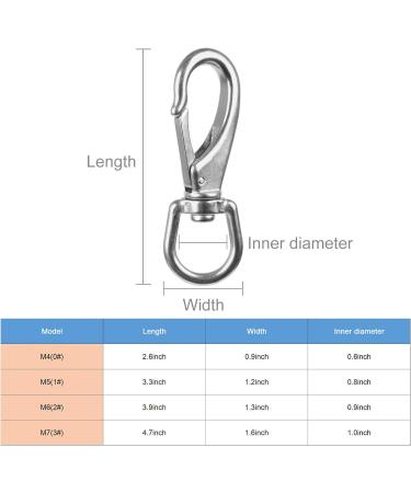 ARTISHION Stainless Steel Swivel Eye Snap Hooks Marine Boat Hardware Spring Buckle for Pet Chains Keychains Boat Anchor Ropes Bird Feeders Lanyard Hook 4 Pack M4(0#) - Buy Online on GoSupps.com