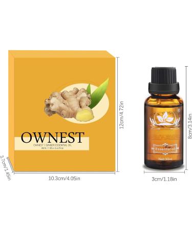 Ownest 3 Pack Ginger Massage Oil - 100% Pure Natural Lymphatic Drainage Oil | SPA Relaxation & Cold Relief - 30ml - Buy Online on GoSupps.com