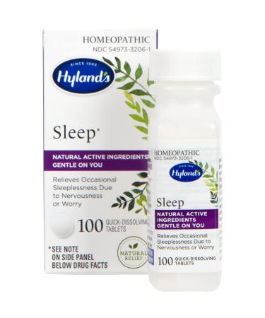 Natural Sleep Aid Pills by Hyland's, Sleeplessness and Stress Relief Supplement, 100 Quick-Dissolving Tablets 100 Count (Pack of 1)