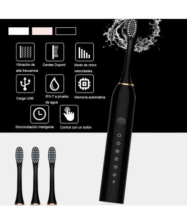 Electric Toothbrush with 4 Brush Heads - IPX7 Waterproof USB Rechargeable 6 Modes for Home & Travel - Buy Online on GoSupps.com