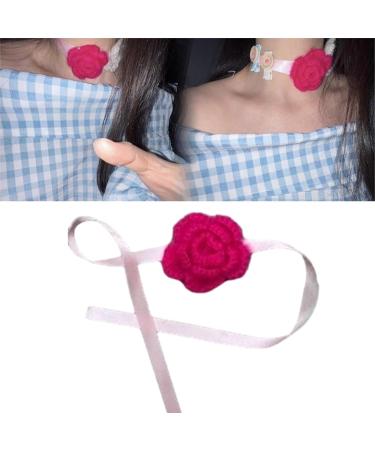 KUAIYIJU Vintage Knitted Flower Necklace | Soft Adjustable Band Jewelry for Ladies - International Shipping - Buy Online on GoSupps.com