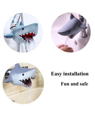 Children's Faucet Extender & Bath Spout Cover - Grey Shark Design for Hand Washing Safety - Kids Toddler Bathroom & Kitchen Accessory - Buy Online on GoSupps.com