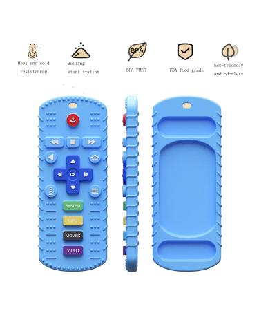 BPA Free 2 Pack Silicone Remote Control Teething Toys for Babies 6-12 Months | Baby Teether Set for Boys & Girls | Relief for Infant Gums - Buy Online on GoSupps.com
