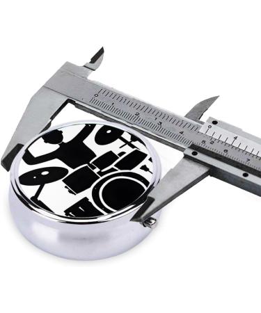 Drummer Round Pill Box - 3 Compartment Mini Decorative Portable Travel Organizer for Vitamins & Medicine - Buy Online on GoSupps.com