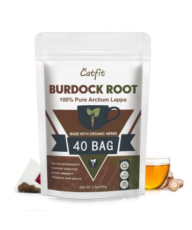 Organic Burdock Root Herbal Tea  Premium Burdock Root for Aid in Digestion & Improving Liver Health  Non-GMO  Caffeine Free  40 Tea Bags Burdock Root Tea