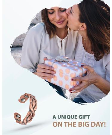 EnerCoppeX Copper Magnetic Ring for Women Lymphatic Drainage Adjustable Ring 3500 Gauss Magnet (CPR-0178) - Buy Online on GoSupps.com