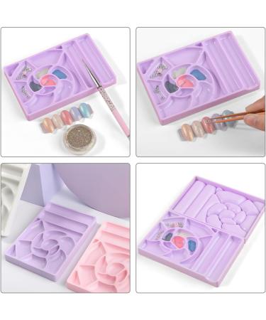  POPETPOP POPETPOP 6 Pieces Hybrid Gel Mixing Tray Nail Art Make Up Artist Paint Palette Watercolor Palette Rectangle Gel White Plastic Samples Nail - Buy Online on GoSupps.com
