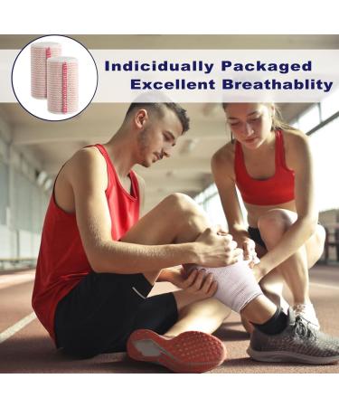 Buy Elastic Bandage Wraps - 3 Inch Compression Bandages (6 Pack) | Latex-Free Self-Closure for Ankle Wrist Knee & Foot - International Shipping Available - Buy Online on GoSupps.com