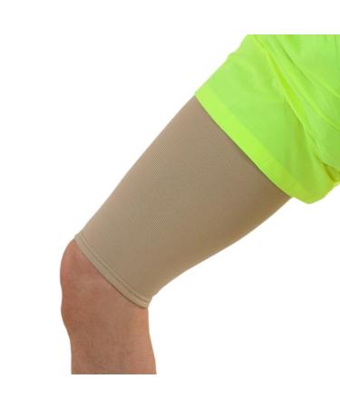 NeoPhysio Medical Grade Elastic Compression Thigh Support Sleeve - Medium Beige (43-50cm) - Buy Online on GoSupps.com