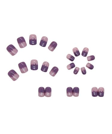 BABALAL Squoval Ombre Purple Fake Nails - Glossy Design for Women & Girls | P05 - Buy Online on GoSupps.com