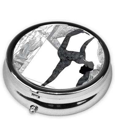 New Love Gymnastics Round Pill Box - 3 Compartment Portable Travel Medicine Organizer | Mini Decorative Pocket Purse for Vitamins & Tablets - Buy Online on GoSupps.com