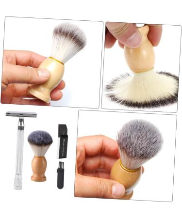 Beavorty Manual Razor Set for Men - Classic Wet Shaving Razor & Cleaning Brush | Silver Body Trimmer & Hair Razor (2 pcs 10.3x4cm) - Buy Online on GoSupps.com