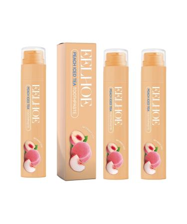 Small Toothpaste Tube Fruity Taste Dazzling White Toothpaste Fresh Breath Tooth Whitening Paste Stain Removal (Peach 3 pcs)