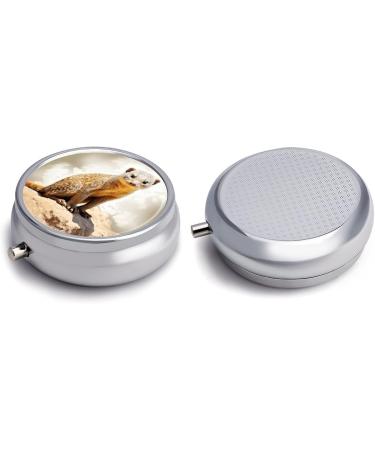 Travel Pill Box with Meerkats - 3 Compartment Portable Pill Organizer for Purse & Pocket - Buy Online on GoSupps.com