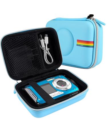 Leayjeen Digital Camera Case Compatible with YISENCE/Kaisoon Tech/Canon Portable Digital Camera 2.7K Full HD Video Waterproof Underwater Camera and More Accessories(Case Only) Blue