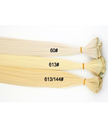 Platinum Blonde Hair Extensions - 24/60cm 130g 7pcs/set Long Straight Synthetic Full Head Clip in Pieces - Women's Hair Extensions (60# Platinum Blonde) - Buy Online on GoSupps.com