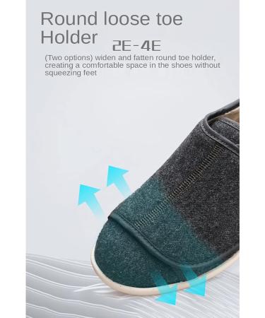 Comfort Diabetic Foot Shoes for Autumn & Winter | Adjustable Velvet Walking Shoes for Seniors | Breathable Wide Strap Design | Size 11 Black - Buy Online on GoSupps.com