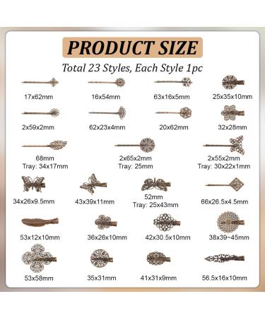 Shop Pandahall Elite 23-Piece Vintage Hair Clips Set - Antique Bronze Leaf Flower & Butterfly Designs for Girls & Women - Buy Online on GoSupps.com