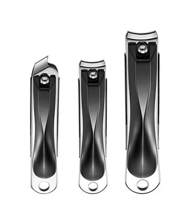 CHJHJKG Nail Clippers (Beauty) Nail Scissors Set Stainless Steel Large Nail Clippers Single Bevel Anti-splash Nail Scissors Nail Manicure Tools(Gray Set)