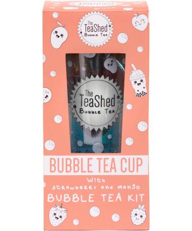 Bubble Tea Cup & Straw Gift Set with Mango Syrup, Strawberry Popping Boba & Tea Bag | 1 Serving | The TeaShed - Buy Online on GoSupps.com