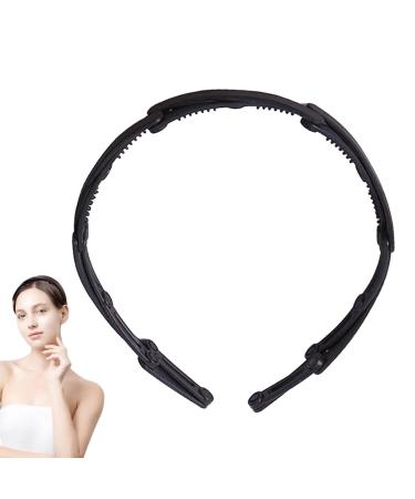 Retractable Hair Bands - Portable Telescopic Folding Headband Stretchy Foldable Headband Multipurpose Collapsible Hairband Hair Clips Hair Hoop for Women Girls Black