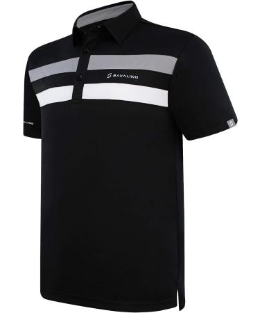 Savalino Men's Polo Shirt - Moisture Wicking & Quick Drying - Size S-5XL - Black - Buy Online on GoSupps.com