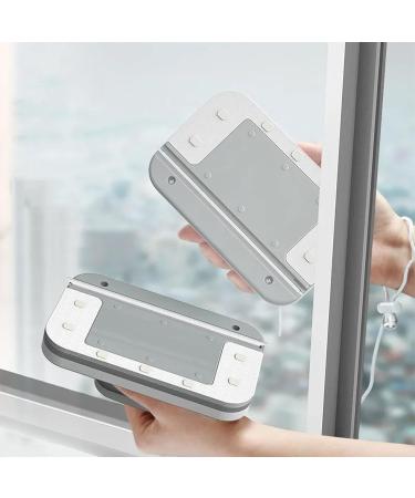 1/2 Pcs Window Washer - Glass Window Scraper Glasses Cleaner Tool with 2-Meter Safety Rope | Double-Side Glass Cleaning Accessory Magnetic Glass Window Washer for Windows | Gray 15x10x4cm 1 count (Pack of 1) - Buy Online on GoSupps.com