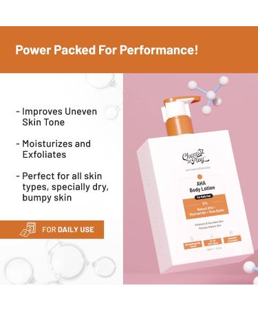 AHA Body Lotion 5% Natural AHA & Niacinamide - Exfoliating Nourishing Skin Brightening - 236ml - Buy Online on GoSupps.com