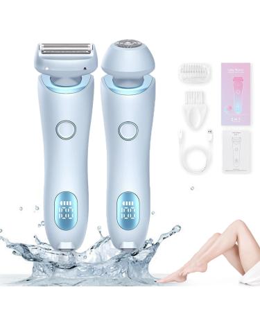 Silkbabe On The Go Lady Shaver Modira Shaver For Women Livora Electric Shaver For Women 2 In 1 Electric Shaver Razors Smooth Shave Pro Wet And Dry Use Ipx7 Waterproof (Blue)